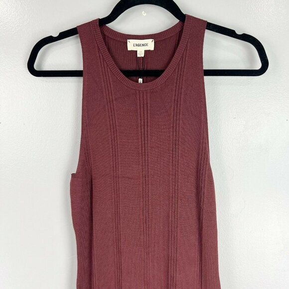 L'AGENCE Shelby Bodycon High Neck Dress in Marsala Size M - Picture 5 of 7